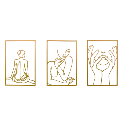 Painel Decorativo Feminino Vazado em Metal – Arte de Parede Moderna para Casa