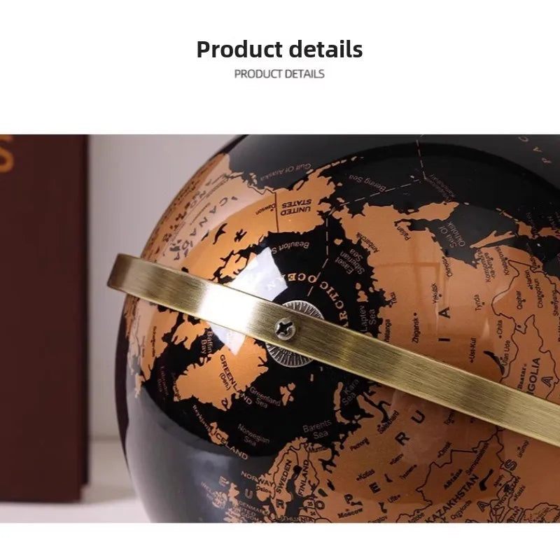 Globo Terrestre Metálico Giratório – Obra Decorativa Criativa para Educação e Decoração