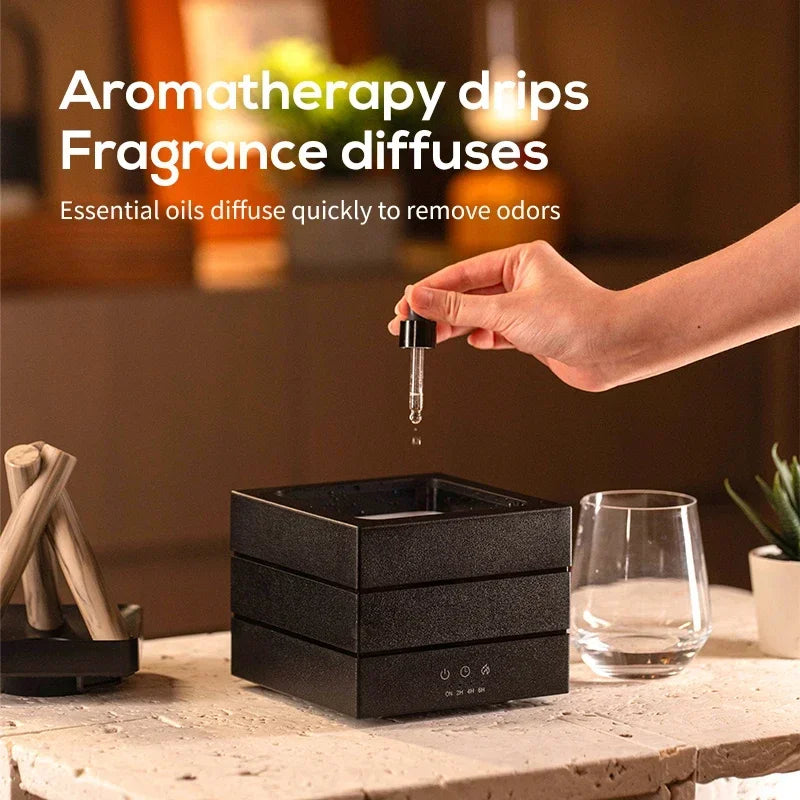 Umidificador de Chama 280ml com Aromaterapia, Controle Remoto e Luz Colorida USB