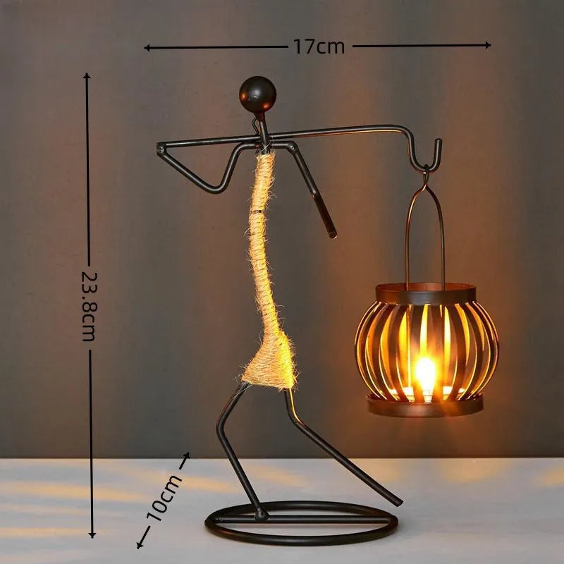 Castiçal Escultura Abstrata Nórdica – Porta-Vela de Metal Artesanal para Decoração Moderna