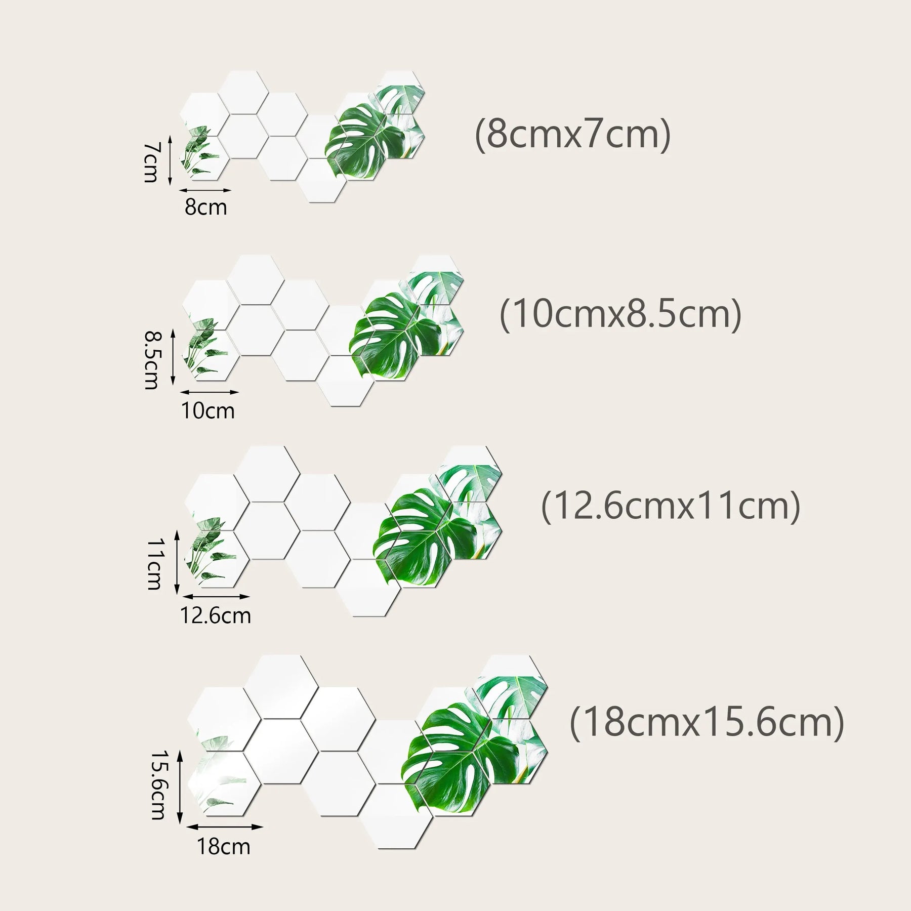 Kit com 12 Espelhos Decorativos Hexagonais – Adesivos Geométricos Removíveis para Parede (DIY)