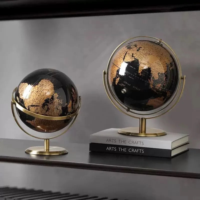 Globo Terrestre Metálico Giratório – Obra Decorativa Criativa para Educação e Decoração