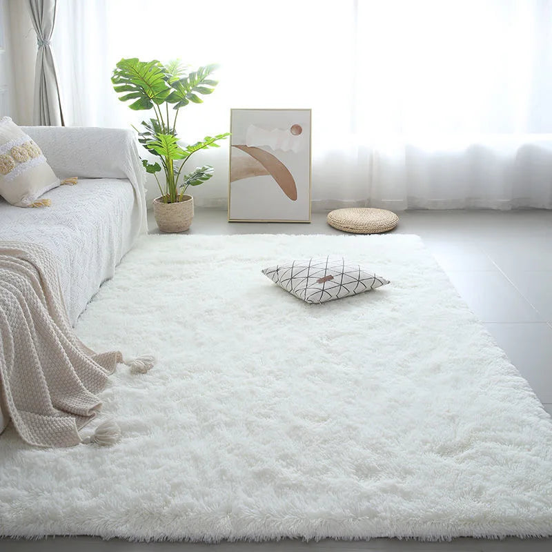 Tapete Peludo Nórdico – Macio, Antiderrapante e Moderno para Quarto e Sala de Estar