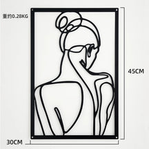 Painel Decorativo Feminino Vazado em Metal – Arte de Parede Moderna para Casa