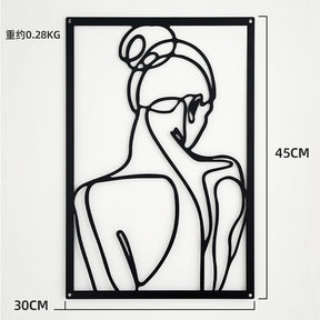 Painel Decorativo Feminino Vazado em Metal – Arte de Parede Moderna para Casa