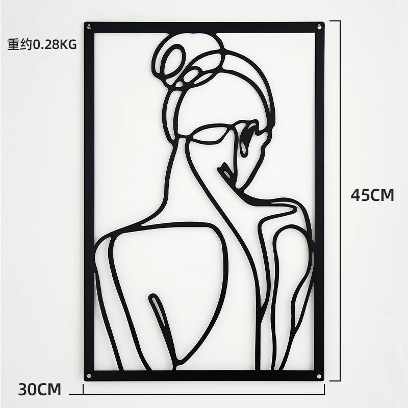 Painel Decorativo Feminino Vazado em Metal – Arte de Parede Moderna para Casa