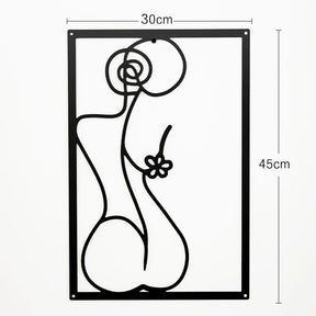Painel Decorativo Feminino Vazado em Metal – Arte de Parede Moderna para Casa