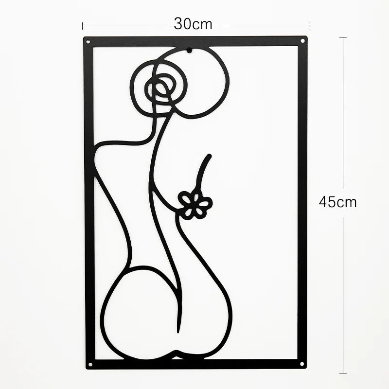 Painel Decorativo Feminino Vazado em Metal – Arte de Parede Moderna para Casa