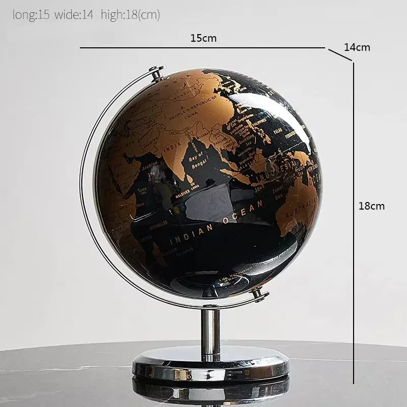 Globo Terrestre Metálico Giratório – Obra Decorativa Criativa para Educação e Decoração