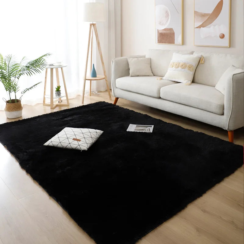 Tapete Peludo Nórdico – Macio, Antiderrapante e Moderno para Quarto e Sala de Estar