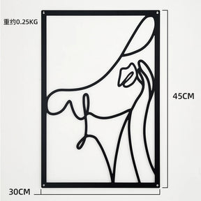 Painel Decorativo Feminino Vazado em Metal – Arte de Parede Moderna para Casa