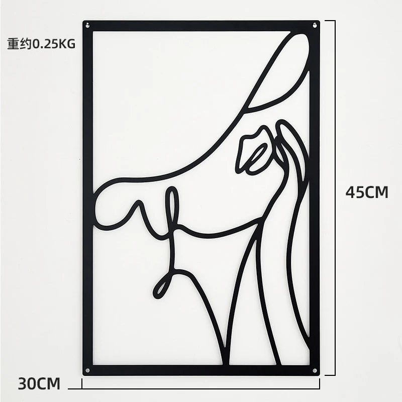 Painel Decorativo Feminino Vazado em Metal – Arte de Parede Moderna para Casa
