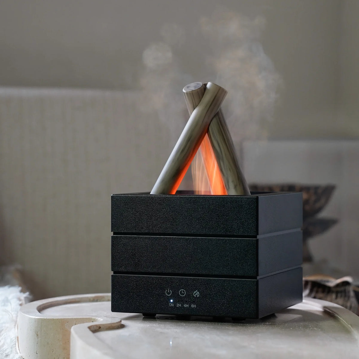 Umidificador de Chama 280ml com Aromaterapia, Controle Remoto e Luz Colorida USB