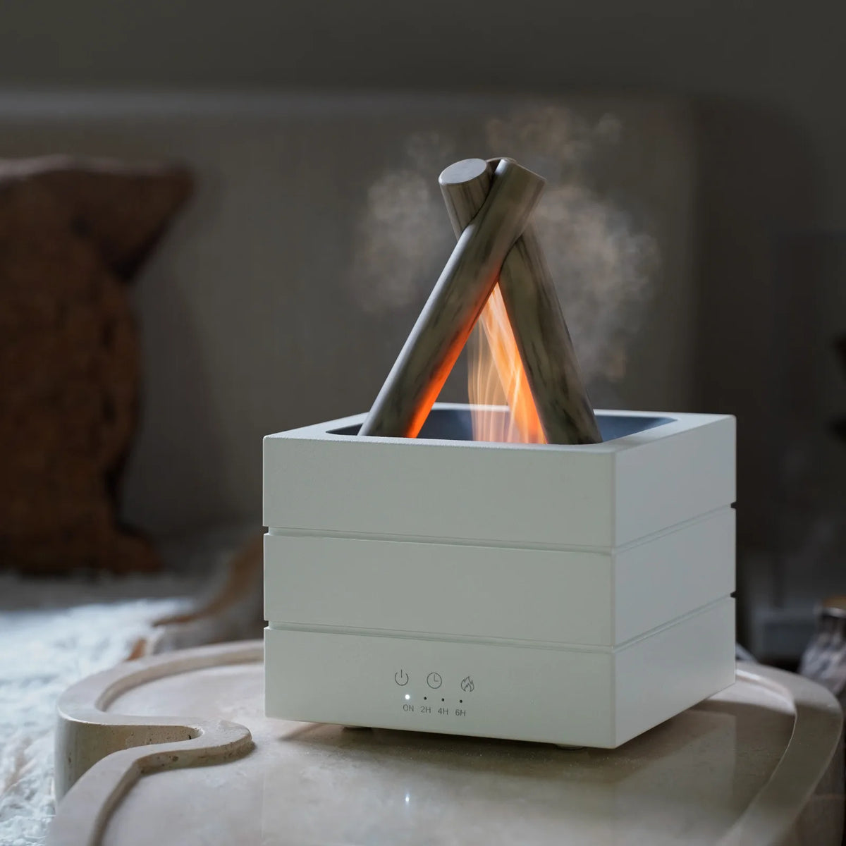 Umidificador de Chama 280ml com Aromaterapia, Controle Remoto e Luz Colorida USB