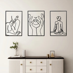 Painel Decorativo Feminino Vazado em Metal – Arte de Parede Moderna para Casa