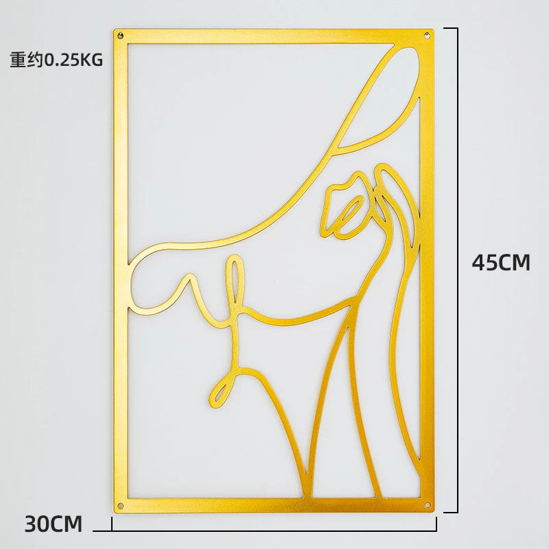 Painel Decorativo Feminino Vazado em Metal – Arte de Parede Moderna para Casa