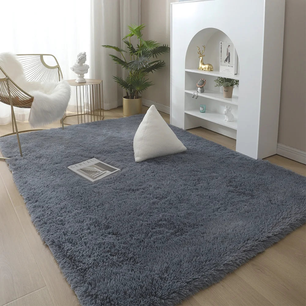 Tapete Peludo Nórdico – Macio, Antiderrapante e Moderno para Quarto e Sala de Estar