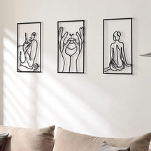 Painel Decorativo Feminino Vazado em Metal – Arte de Parede Moderna para Casa