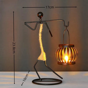 Castiçal Escultura Abstrata Nórdica – Porta-Vela de Metal Artesanal para Decoração Moderna