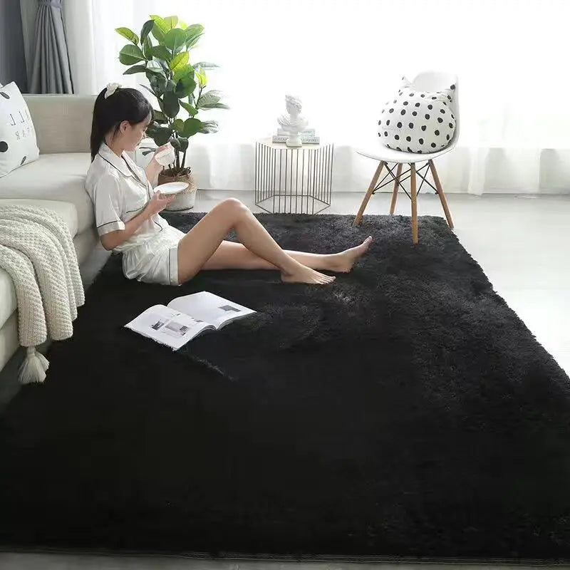 Tapete Peludo Nórdico – Macio, Antiderrapante e Moderno para Quarto e Sala de Estar